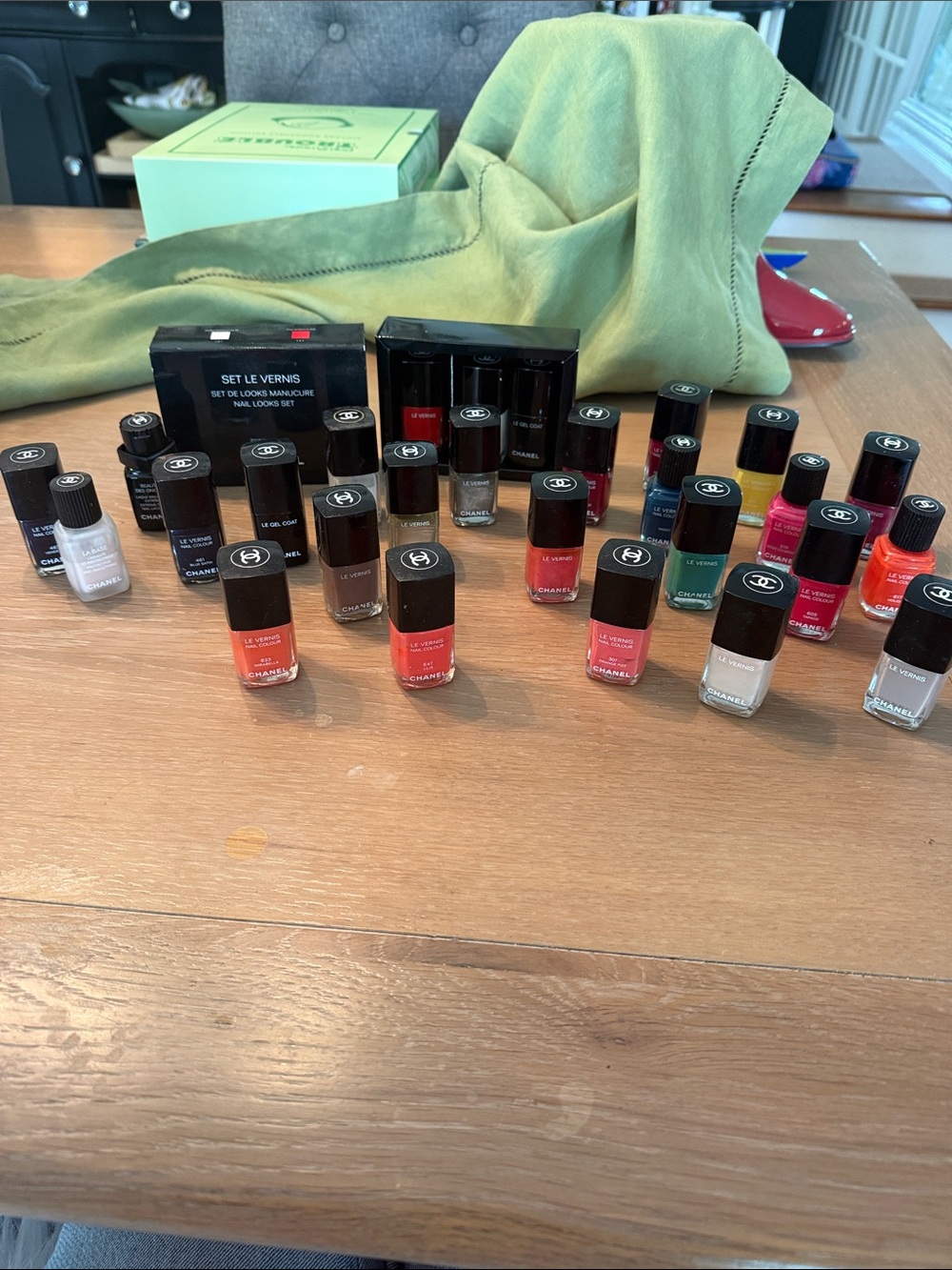CHANEL Assorted Nail Lacquers in Red, Pink, Coral, White, Brown, Blue